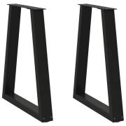 vidaXL Matbordsben V-formade 2 st svarta 50x(72-73) cm stål