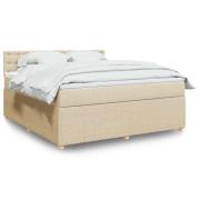 vidaXL Ramsäng med madrass gräddvit 180x200 cm tyg