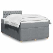 vidaXL Ramsäng med madrass ljusgrå 120x190 cm tyg