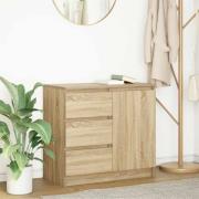 vidaXL Skänk med låda sonoma ek 71x35x65 cm konstruerat trä