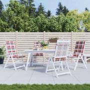 vidaXL Stolsdynor 4 st rödrutig 120x50x3 cm tyg