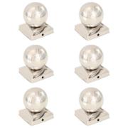 vidaXL Stolphattar klot 6 st rostfritt stål 91x91 mm