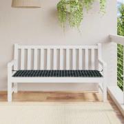 vidaXL Bänkdyna för trädgården svartrutig 150x50x4 cm oxfordtyg