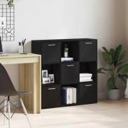 vidaXL Bokhylla svart ek 90x28x90 cm konstruerat trä