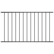 vidaXL Staketpanel pulverlackerat stål 1,63x1,17 m svart