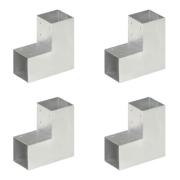 vidaXL Stolpbeslag 4 st L-form galvaniserad metall 91x91 mm