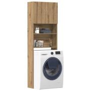 vidaXL Tvättmaskinsskåp hantverksmässig ek 64x24x190cm konstruerat trä