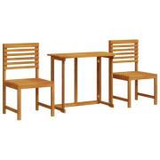 vidaXL 3-delars trädgårdsbistro-set i massivt akaciaträ