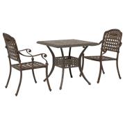 vidaXL 3 Delars Trädgårds Bistro Set Brons Gjutet Aluminium
