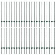 vidaXL Stängselstolpar 44 st U-Kanal Grön 140 cm Stål