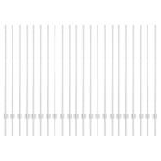 vidaXL Staketstolpar 44 st U-Kanal Silver 180 cm Stål