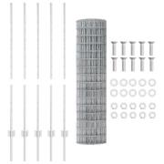 vidaXL Euro Staket med 10 U Stöd Silver 1,2x10 m Stål