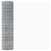vidaXL Euro Staket med 10 U-poster Silver 1x10 m Stål