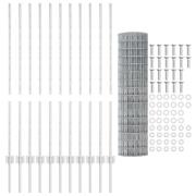 vidaXL Eurostängsel med 22 U-stolpar Silver 1,2x25 m Stål