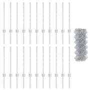 vidaXL Kedjegaller med 22 U-poster Silver 0,6x25 m Stål