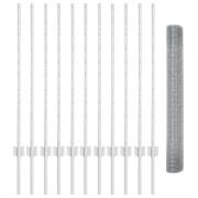 vidaXL Svetsat Trådgärde med 22 U-poster Silver 1x25 m Stål