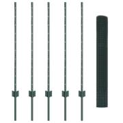 vidaXL Trädgårdsstängsel Set 2-pack Grön Stål Medium Hållbar