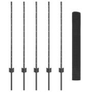 vidaXL Hönsnätstaketset 2-pack Grå Metall 10 x 1 m Hållbart