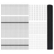 vidaXL Svetsad tråd fence med 88 U-poster Grå 1x100 m Stål