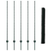 vidaXL Staketstolpar 5 st U-Kanal Grön 140 cm Stål, vidaXL Hexagonstak...