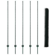vidaXL Stängselstolpar 5 st U-Kanal Grön 150 cm Stål, vidaXL Hexagon S...