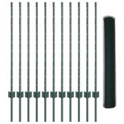 vidaXL Trädgårdsstaket Set 2 pack Grön Metall, Plast 25 x 1 m staket
