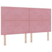 vidaXL Sänggavel Kristallknapp Tuftad Rosa 180 cm Sammet