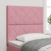 vidaXL Rosa sänggavel med diamantblock 90 cm sammet, vidaXL Rosa sängg...