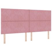 vidaXL Sänggavel Diamantblock Design Rosa 200 cm Sammet