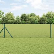 vidaXL Sexkantigt Stängsel Grön 0.8x50 m Stål, vidaXL Stängselstolpar ...