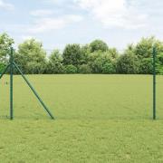 vidaXL Hexagonstaket Grön 1x50 m Stål, vidaXL Staketstolpar 13 st Grön...