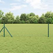vidaXL Hexagon Staket Grön 0,8x100 m Stål, vidaXL Staketstolpar 13 st ...