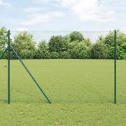 vidaXL Hexagon Stängsel Grön 1,6x100 m Stål, vidaXL Stängselstolpar 13...