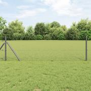 vidaXL Hexagon stängsel Grå 0.5x10 m Stål, vidaXL Stängselposter 7 st ...