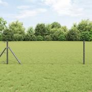 vidaXL Hexagon Staket Grå 0.6x10 m Stål, vidaXL Staketpelare 7 st Grå ...