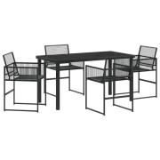 vidaXL 5-delat Trädgårdsdining set Svart Poly Rattan