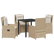 {"Swedish"=>"vidaXL 5 Delars Trädgårds Matgrupp Beige Poly Rattan"}, {...