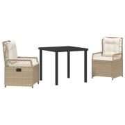 vidaXL 3-delad trädgårdsset beige polykonstrotting
