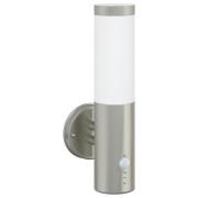 vidaXL utomhusvägglampa med sensor silver rostfritt stål IP44