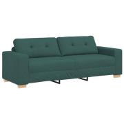 vidaXL 3-sitssoffa Mörkgrön 180 cm Tyg