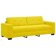 vidaXL 3-sits soffa Gul 180 cm Sammet