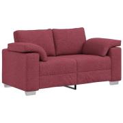 vidaXL Tvåsitssoffa Vinröd 120 cm Tyg