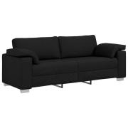 vidaXL 3-sitssoffa Svart 178 cm Textil