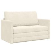 vidaXL Golvsoffa Bed 2-i-1 Kräm 124x204x61 cm Sammet