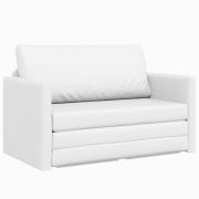 vidaXL Golvsoffa Säng 2-i-1 Vit 124x71x78 cm Konstläder