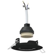 vidaXL Inbyggda Spotlights 24 stycken Runda GU10 Svart Ø90 mm Stål
