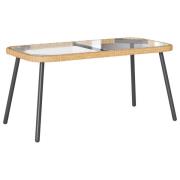 vidaXL Kaffe Bord Naturligt 90x45x43 cm Poly Rattan