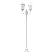vidaXL Trädgårdslampa Pelare 2-Lampa E27 Vit 220 cm Aluminium