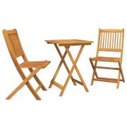 vidaXL 3-delars Trädgård Bistro Set i Massivt Akaciaträ