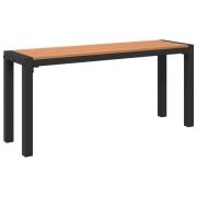 vidaXL Bänk för trädgården 100 cm i stål och WPC, brun och svart